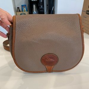 Vintage Dooney & Bourke Saddle bag AWL R30 Taupe and British tan
